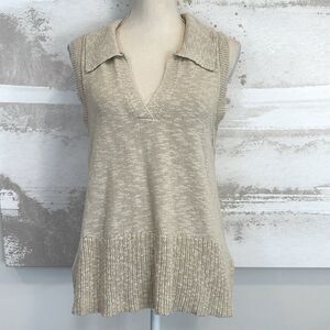 Central Park West Sleevless Collared Top 100% Cotton